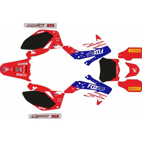 _Full Sticker Kit Honda CRF 250 R 06-09 Fox USA | SK-HCRF250609USA-P | Greenland MX_