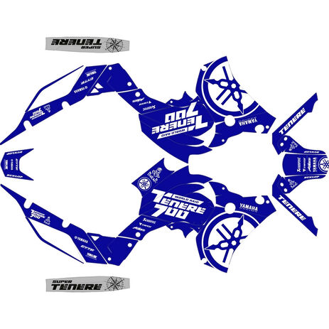 _Kit Adhesivos Completo Logo Yamaha Ténéré 700 19-.. Azul/Blanco | SK-YTE70019LOBLWT-P | Greenland MX_