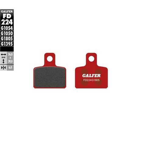 _GalferGas Gas TXT 04-.. Trial Top Rear Brake Pads | FD224G1805 | Greenland MX_