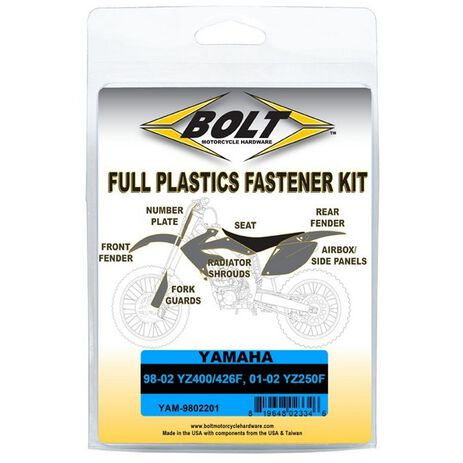 _Kit de Vis Pour les Plastiques Yamaha YZ 250 F/WR 250 F 01-02 YZ 426 F 00-02 | BT-YAM-9802201 | Greenland MX_