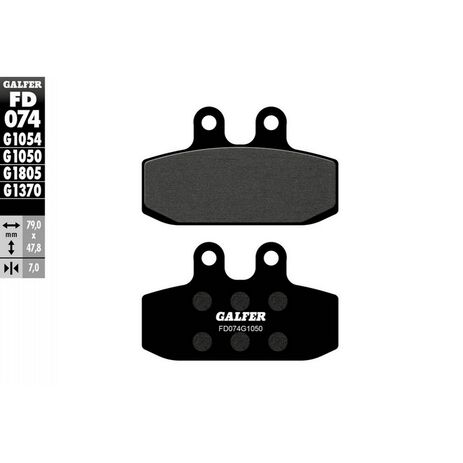 _Pastillas De Freno Galfer Delanteras Semi Metal KTM Enduro 125/250 88-91 | FD074G1050 | Greenland MX_