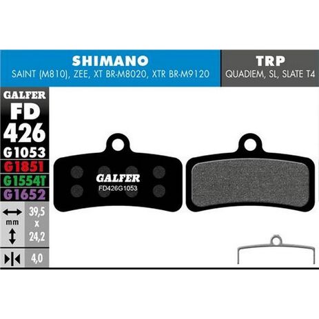 _Pastillas de Freno Bici Galfer Standard Shimano Saint, ZEE | FD426G1053 | Greenland MX_