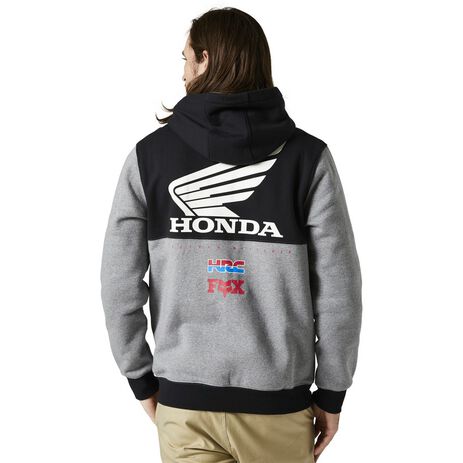 _Fox Honda Wing Pullover Hoodie Gray/Black | 28998-185 | Greenland MX_