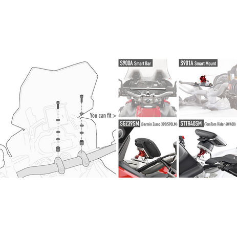 _Givi Specific Mounting Kit for the S900A or Smart Mount S901A Honda/KTM/Suzuki/Yamaha/Kawasaki | 05SKIT | Greenland MX_