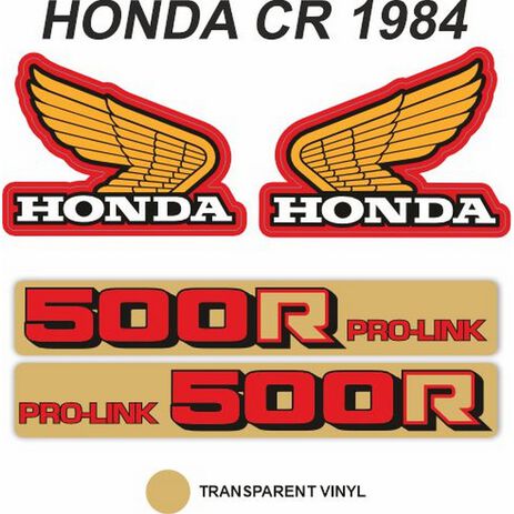 _Kit Autocollants OEM Honda CR 500 R 1984 | VK-HONDCR500R84 | Greenland MX_