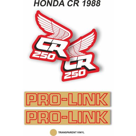 _Kit Adhesivos OEM Honda CR 250 R 1988 | VK-HONDCR250R88 | Greenland MX_