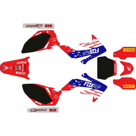_Full Sticker Kit Honda CRF 250 R 04-05 Fox USA | SK-HCRF250405USA-P | Greenland MX_