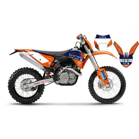 _Kit Adhesivos Completo Go Pro KTM EXC 08-11 Orange/White Edition | SK-KT08GP11OWT | Greenland MX_