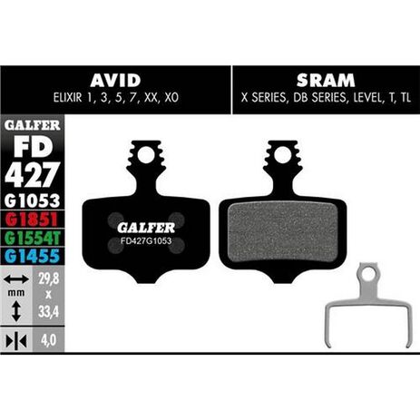 _Plaquettes de Frein Vélo Galfer Standard Avid Elixir - Sram XX | FD427G1053 | Greenland MX_