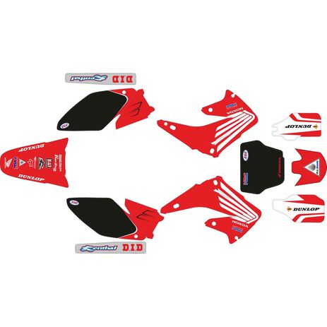 _Kit Adhesivos Completo Honda CR 125/250 R 04-07 Honda Edition Rojo/Negro | SK-CR12250407HRE-P | Greenland MX_