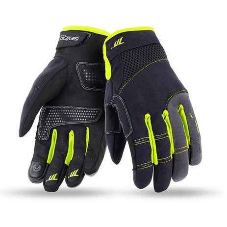 _Seventy Degrees SD-C48 Gloves Black/Fluo Yellow | SD12048034-P | Greenland MX_