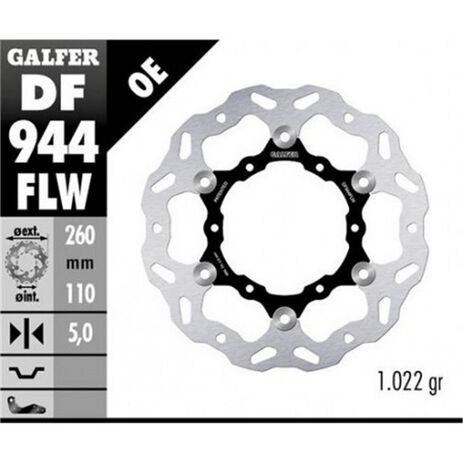 _Galfer Rear Brake Disk Floating Flower Type Husqvarna Norden 901 22-.. 260x5mm | DF944FLW | Greenland MX_