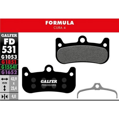 _Plaquettes de Frein Vélo Galfer Standard Formula Cura 4 | FD531G1053 | Greenland MX_