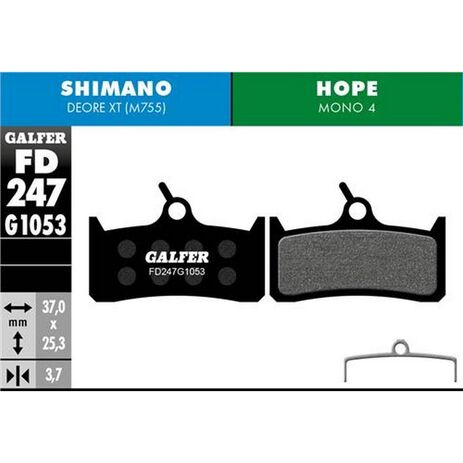 _Pastillas de Freno Bici Galfer Standard Shimano Deore XT Old | FD247G1053 | Greenland MX_