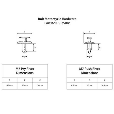 _Bolt Nylon Rivets Kit M7 10 units | BT-7RIV | Greenland MX_