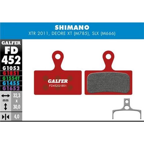 _Pastillas de Freno Bici Galfer Advanced Shimano XTR - SLX | FD452G1851 | Greenland MX_