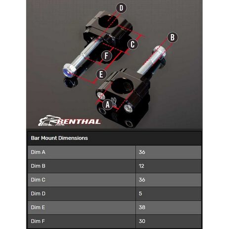 _Torretas Manillar Renthal 36 mm Yamaha YZ/WR 10-13 F YZ 17-20 Kawasaki KX 09-17 F | CL059 | Greenland MX_