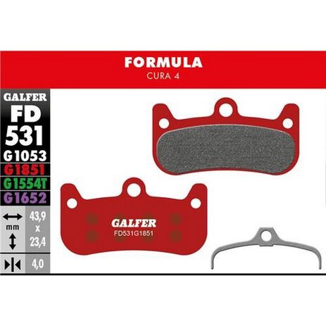 _Plaquettes de Frein Vélo Galfer Advanced Formula Cura 4 | FD531G1851 | Greenland MX_