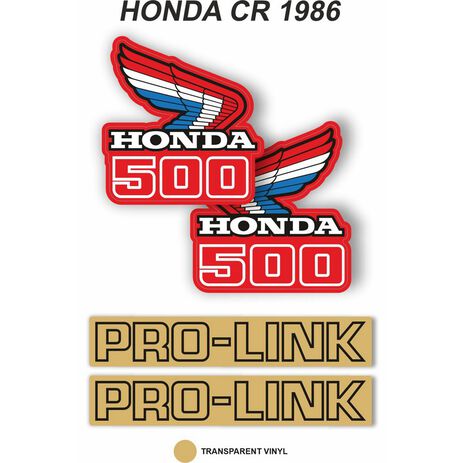 _Kit Autocollants OEM Honda CR 500 R 1986 | VK-HONDCR500R86 | Greenland MX_