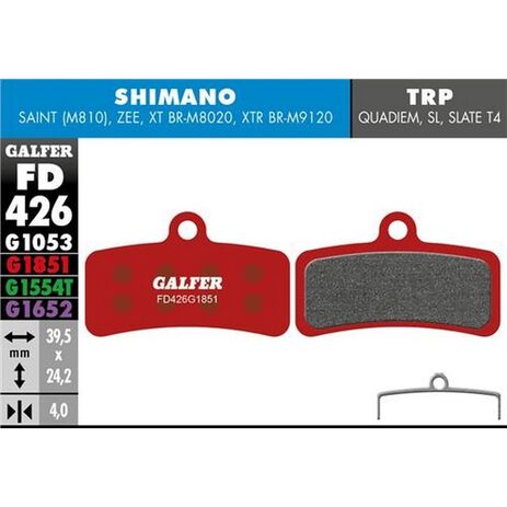_Pastillas de Freno Bici Galfer Advanced Shimano Saint - Zee | FD426G1851 | Greenland MX_