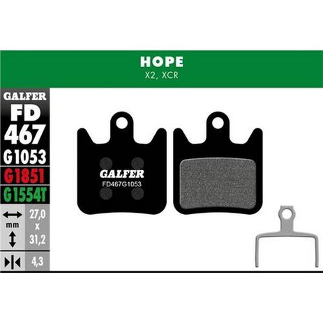 _Plaquettes de Frein Vélo Galfer Standard Hope X2 | FD467G1053 | Greenland MX_