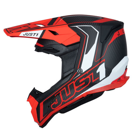 _Just1 J-22 Carbon Fluo Helmet Matt Red | 606001027100502-P | Greenland MX_