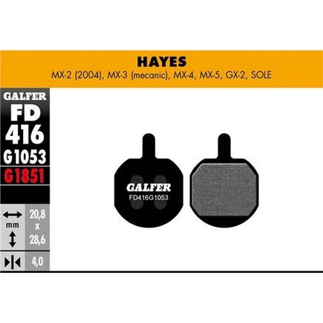 _Pastillas de Freno Bici Galfer Standard Hayes MX2 - MX3 - GX2 | FD416G1053 | Greenland MX_