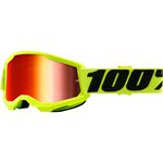 _100% Youth Goggles Strata 2 Fluo Yellow Mirror Lens | 50032-00003-P | Greenland MX_