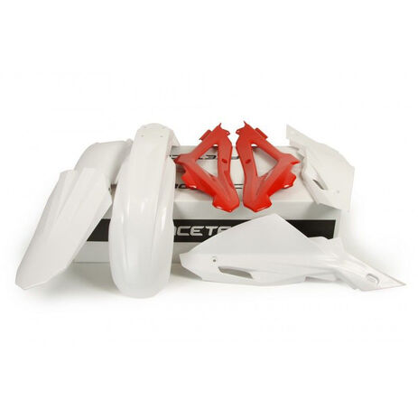 _Race Tech Husqvarna CR/WR 125 09-10 Plastic Kit White/ Red | RKITHSQ-OEM-405 | Greenland MX_