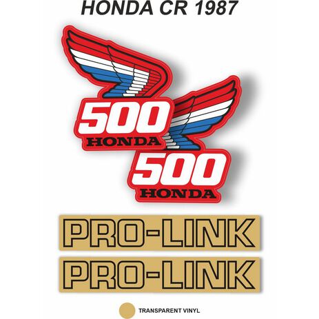 _Kit Autocollants OEM Honda CR 500 R 1987 | VK-HONDCR500R87 | Greenland MX_