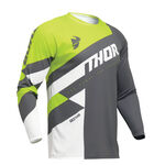 _Maillot Thor Sector Checker Gris/Jaune Fluo | 2910-7594-P | Greenland MX_