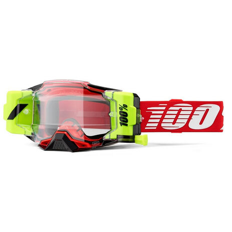 _100% Armega Forecast Goggles Clear Lens Red | 50006-00008-P | Greenland MX_