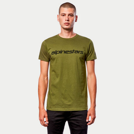 _T-Shirt Alpinestars Linear Wordmark Vert/Noir | 1212-72020-6910-L-P | Greenland MX_