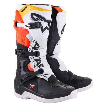 _Alpinestars Tech 3 Boots Black/White/Red/Yello Fluo | 2013018-1238-P | Greenland MX_