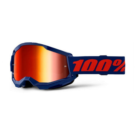 _100% Strata 2 M2 Goggles Mirror Lens Navy | 50028-00021-P | Greenland MX_
