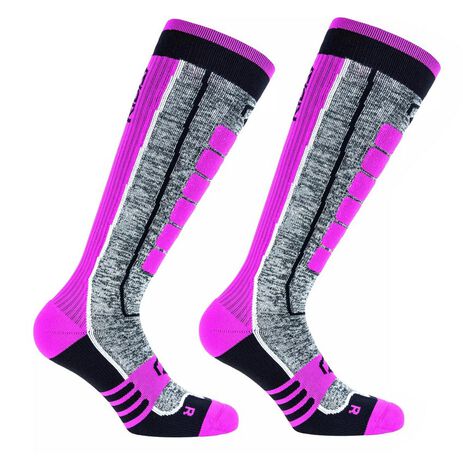 _Riday Heavy Long Socks Gray/Pink | MHS0001.002-P | Greenland MX_