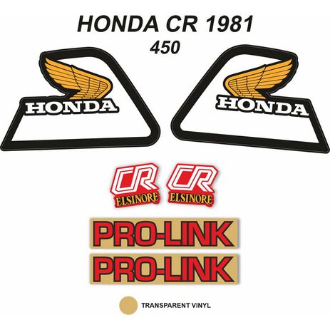 _Kit Adhesivos OEM Honda CR 450 R 1981 | VK-HONDCR450R81 | Greenland MX_